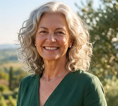 Smiling woman on a bright morning