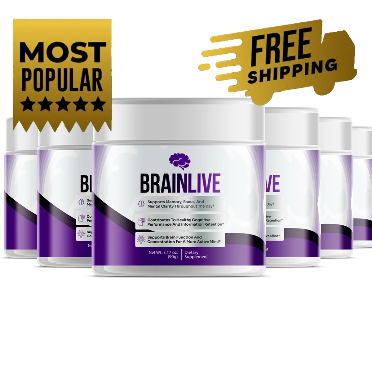 Six-tub best-value package of Brainlive powder with free shipping